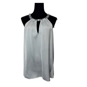 BCBG MAXAZRIA Halter Neck Embellished Sleeveless Blouse